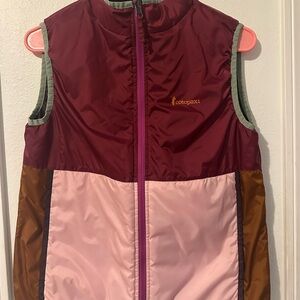 cotopaxi Kids Colorblock Burgundy, Pink & Brown Puffer Vest